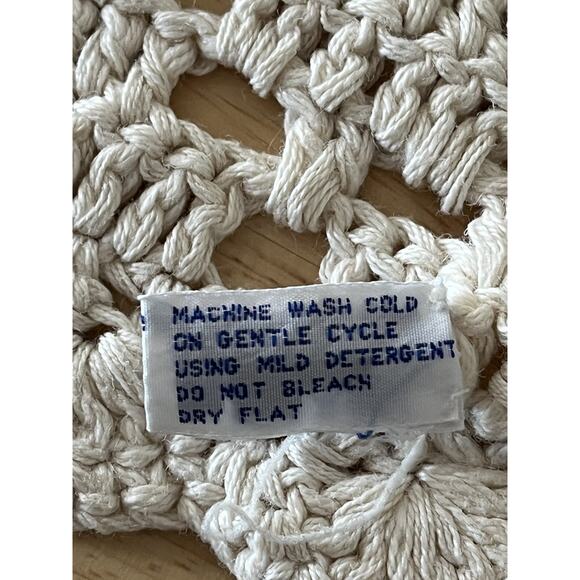 Imperial Elegance Tablecloth Cream Knit Floral Linen & Cotton Blend 48x29 - Picture 10 of 11